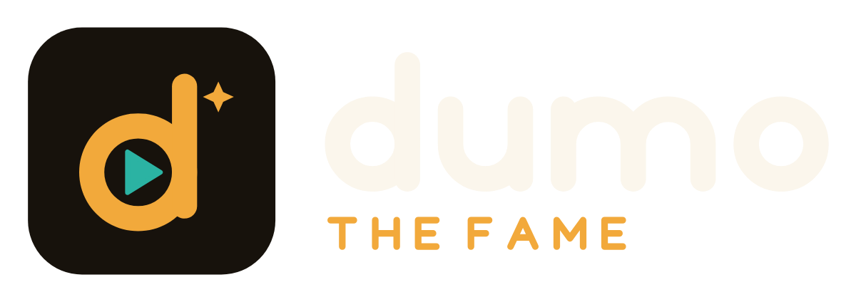 Dumo The Fame logo on a dark background